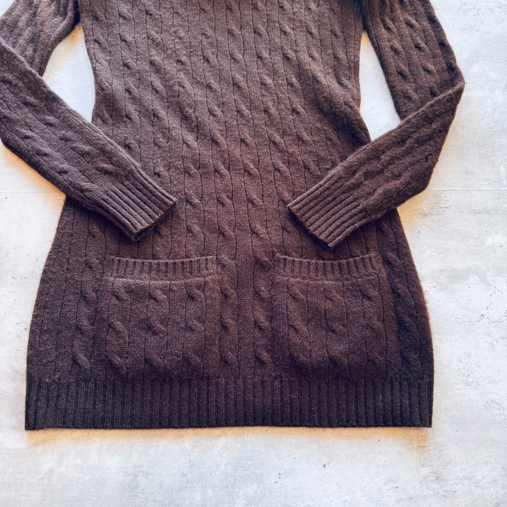 Ralph Lauren Black Label 100% Cashmere Long Cowl Neck Sweater Brown,  Small - Picture 2 of 10